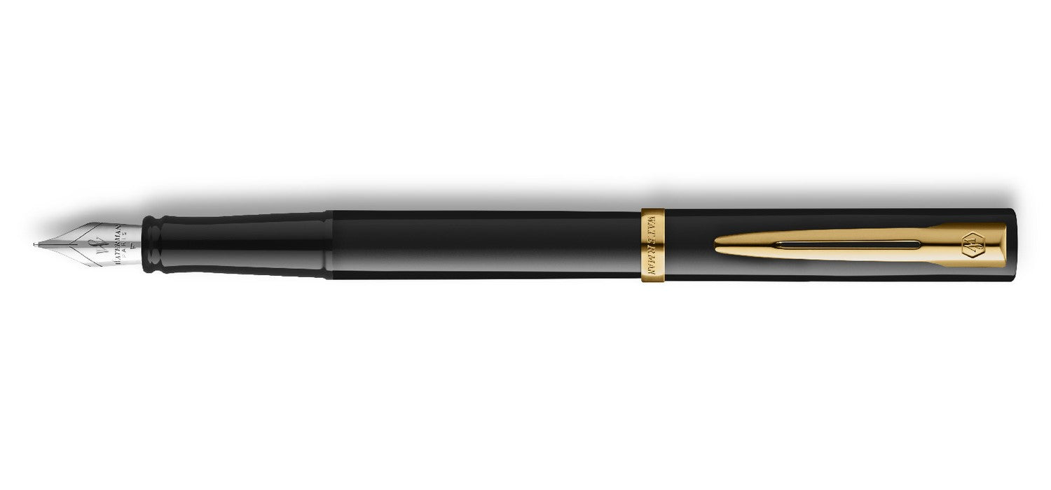 Waterman Impression Fountain Pen - Black Lacquer / Gold Trim