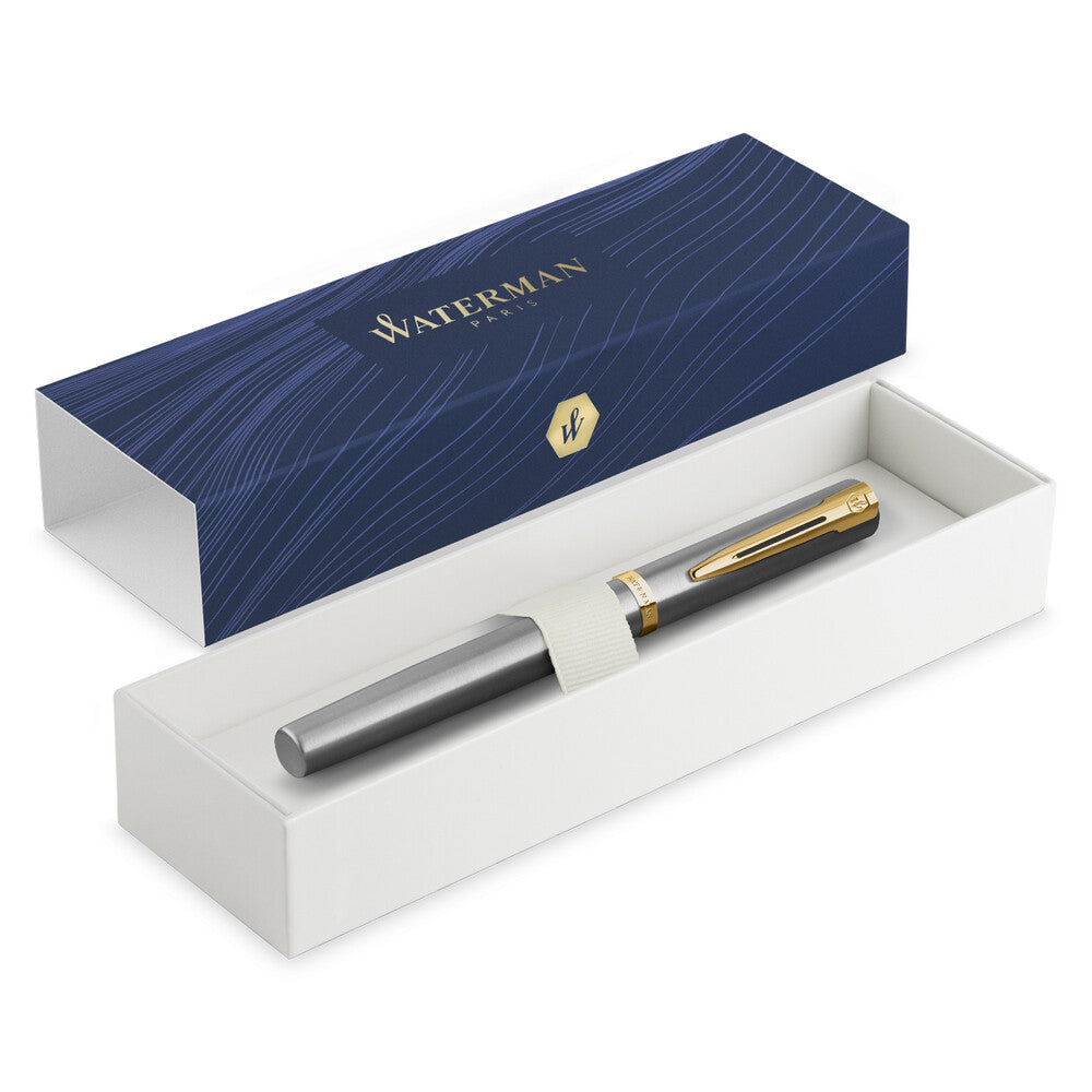 Waterman Impression Fountain Pen - Stainless Steel / Gold Trim