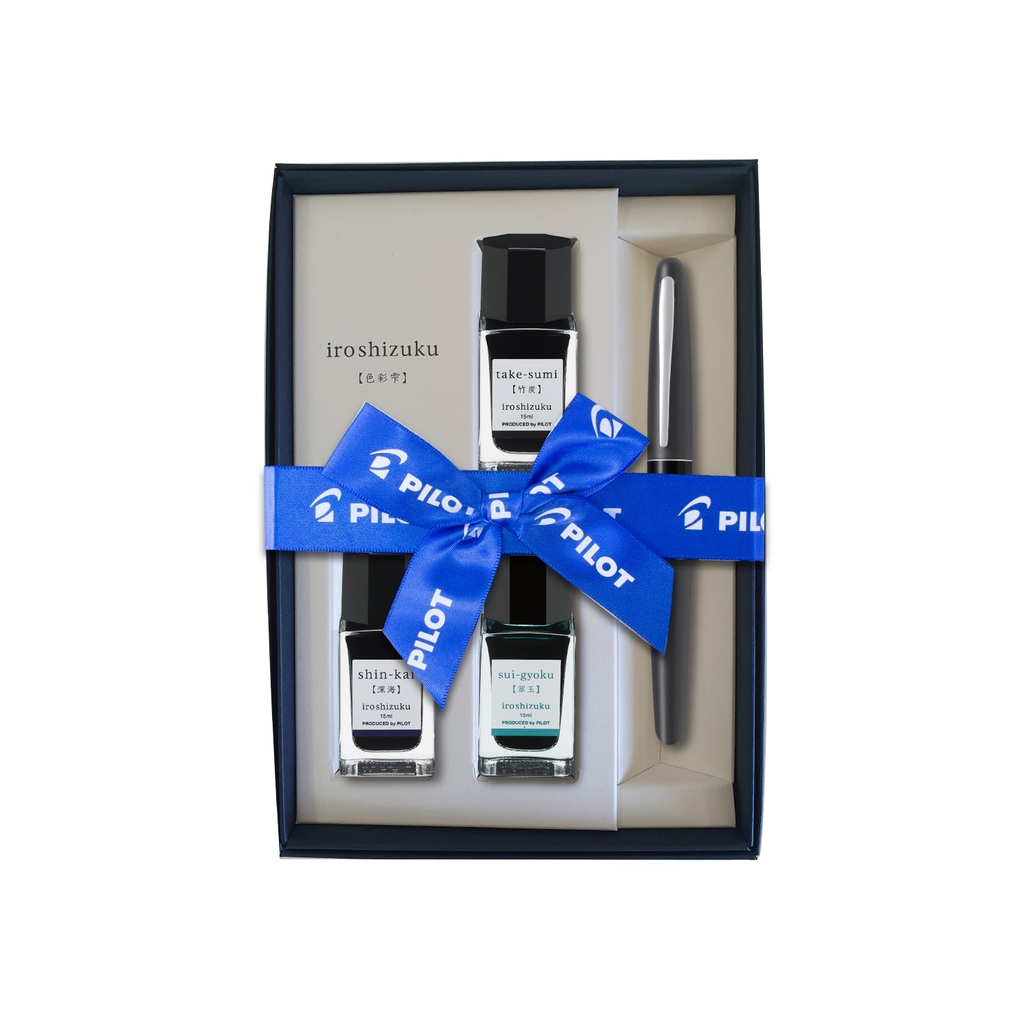 Pilot Metropolitan MR1 Fountain Pen & Iroshizuku Ink Gift Set - Black