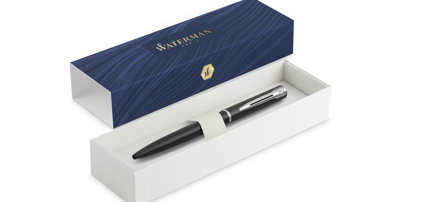 Waterman Allure Ballpoint Pen Black Chrome Trim - Main Image