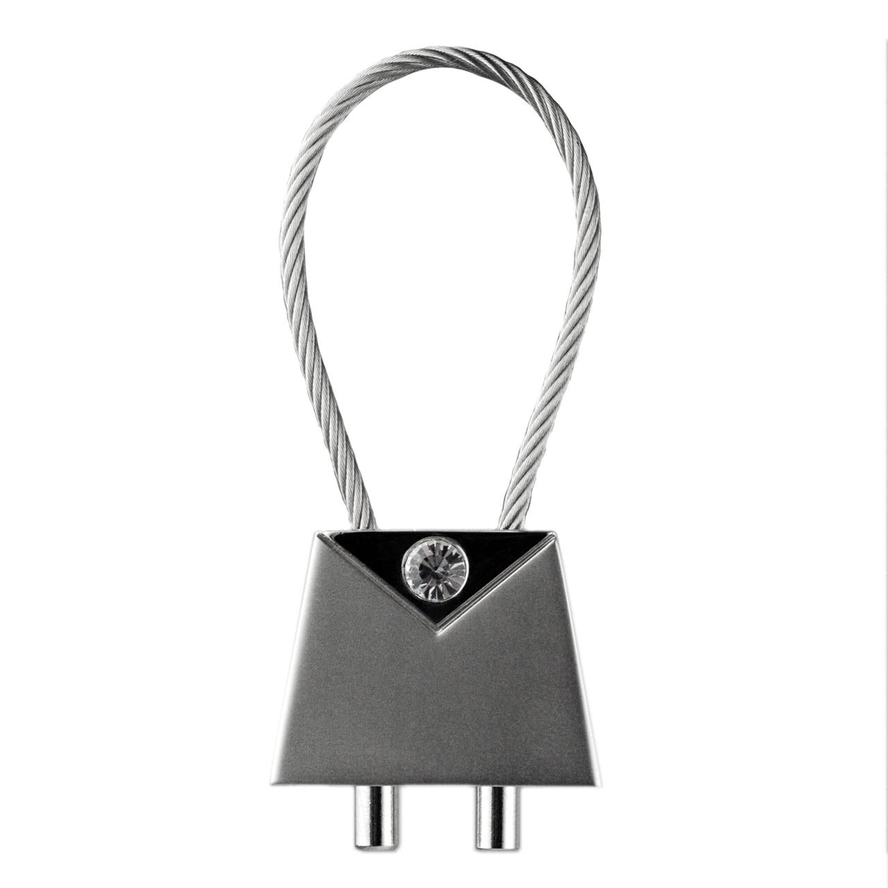 Artex Key Ring - Metal & Diamante (Squared edge)
