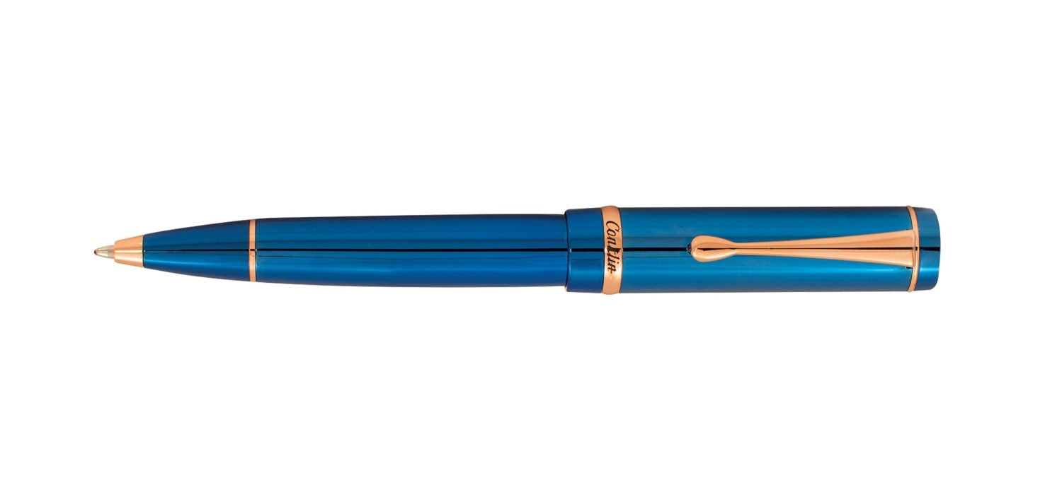Conklin Duragraph PVD Ballpoint Pen - Blue / Rose Gold Trim