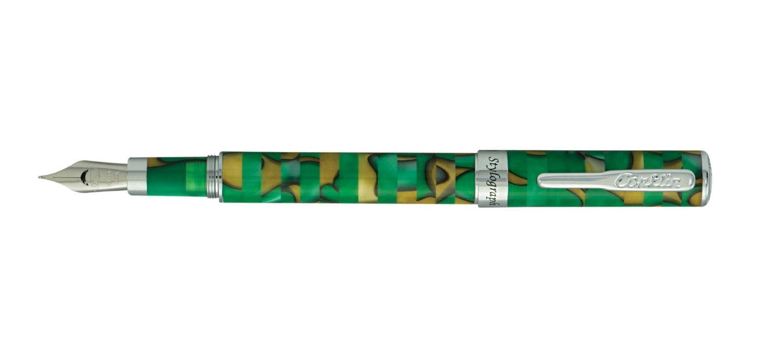 Conklin Stylograph Mosaic Fountain Pen - Green