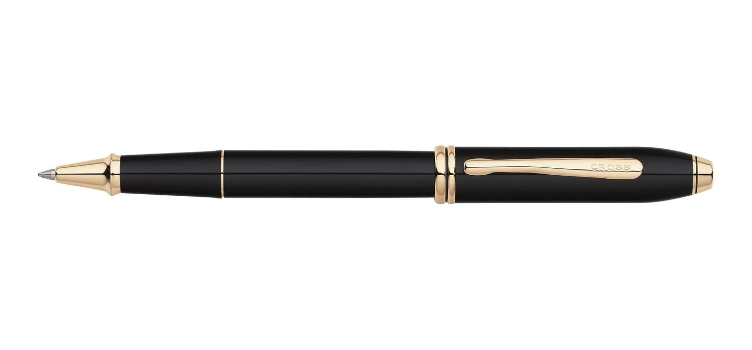 Cross Townsend Selectip Rollerball - Black Lacquer / 23kt Gold Trim