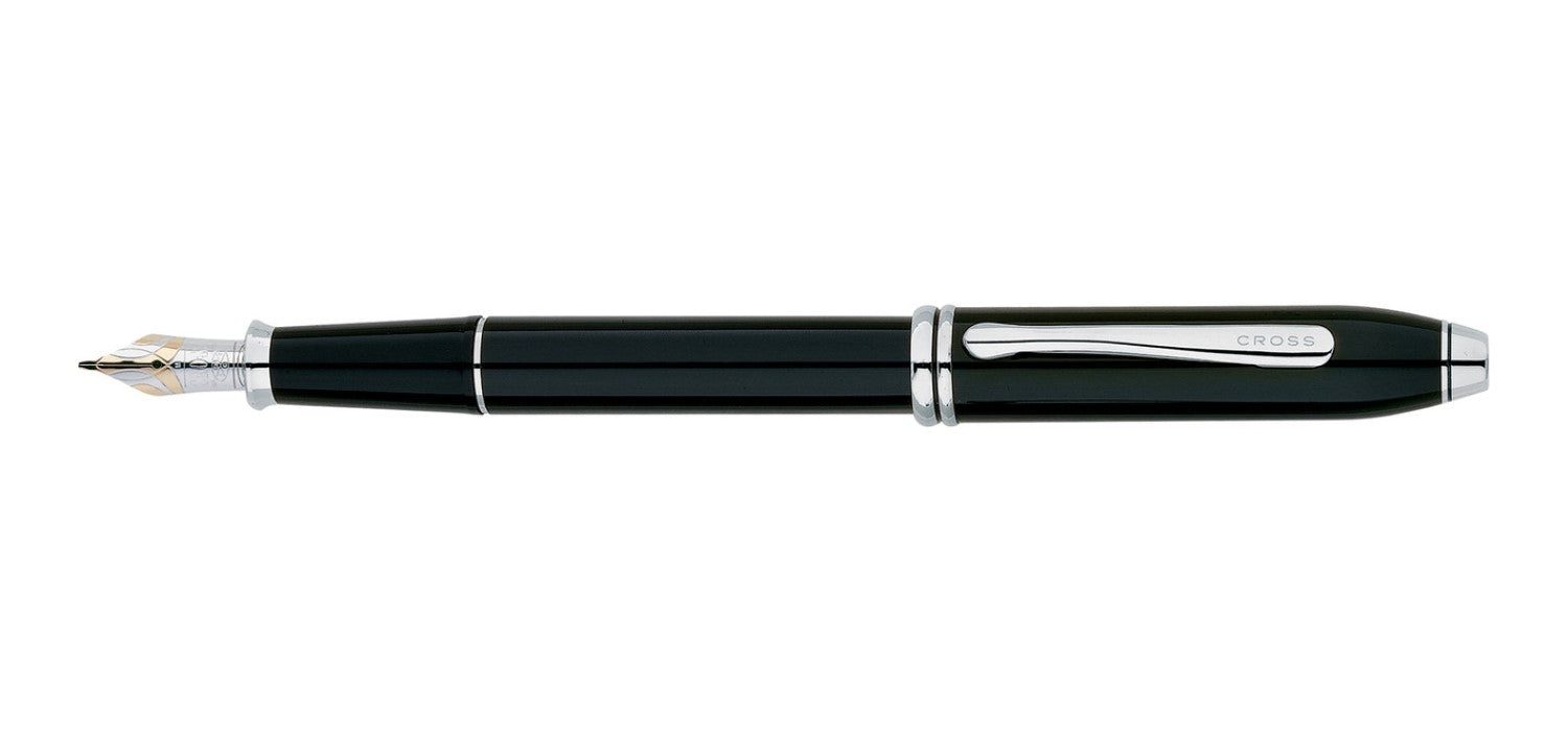 Cross Townsend Fountain Pen - Black Lacquer / Rhodium Trim