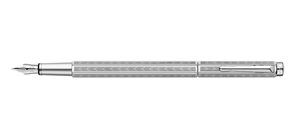 Caran dAche Ecridor Fountain Pen - Chevron Palladium