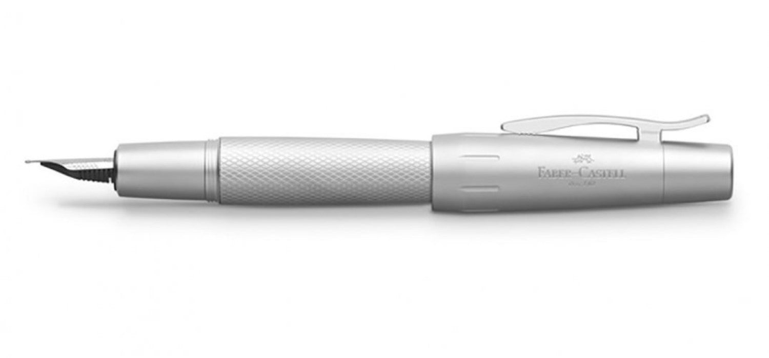 Faber-Castell Design E-motion Fountain Pen - Pure Silver
