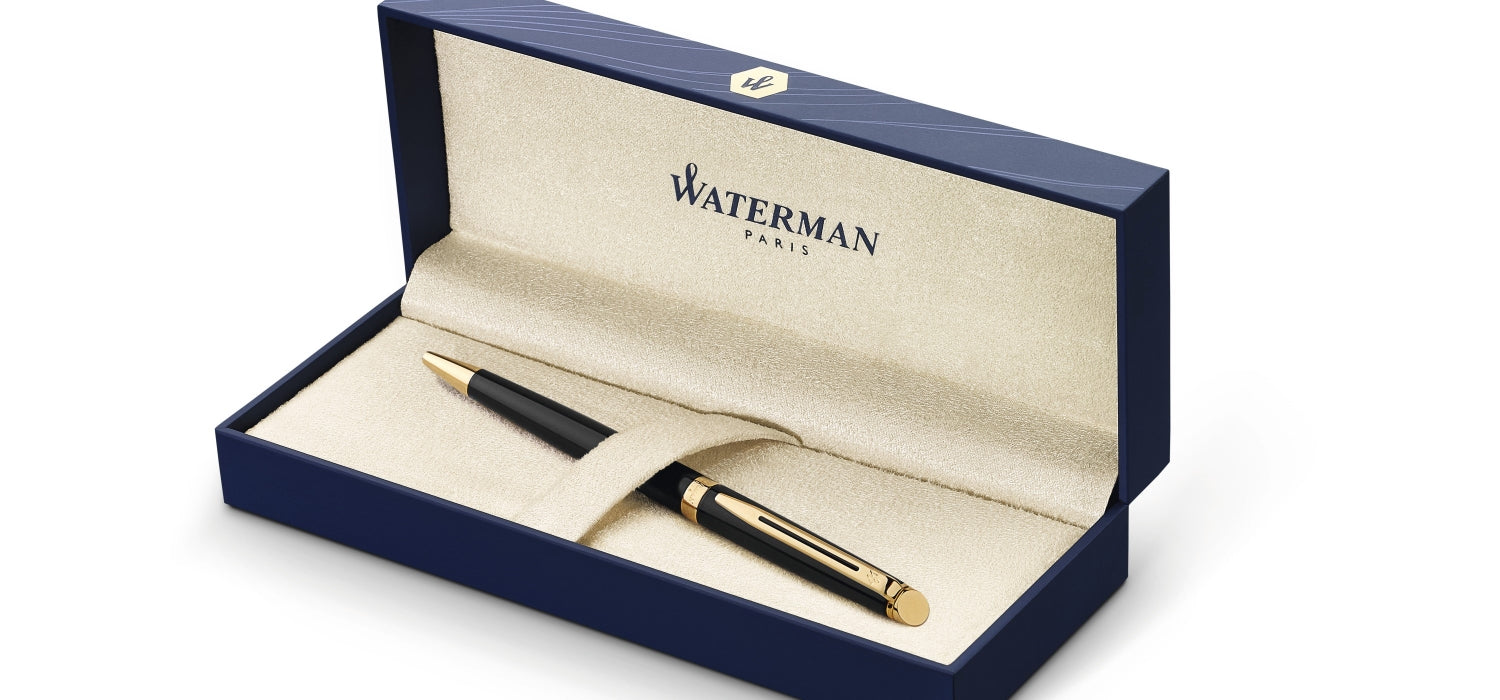 Waterman Hemisphere Ballpoint Pen Black Lacquer Gold Trim