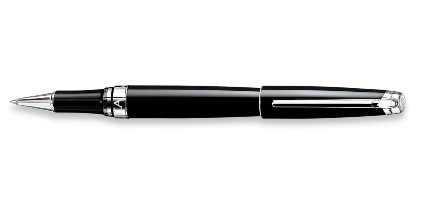 Caran dAche Leman Rollerball - Ebony Black / Rhodium Trim