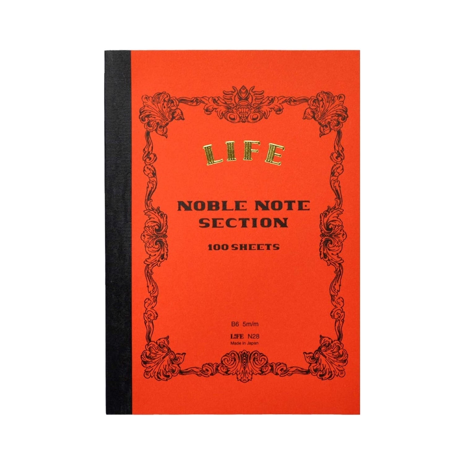 Life Stationery Noble Note Notebook B6 Grid - Orange
