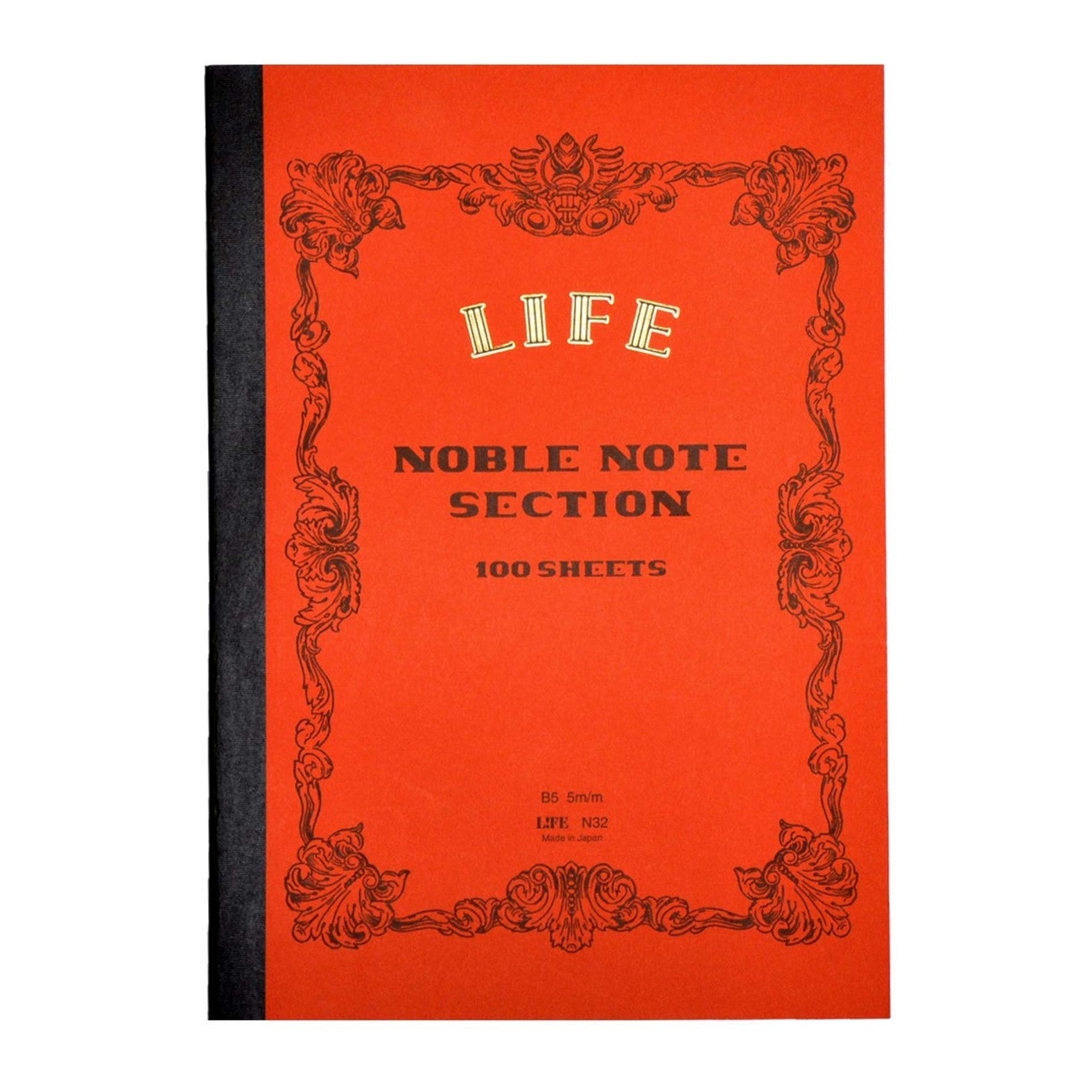 Life Stationery Noble Note Notebook B5 Grid - Orange