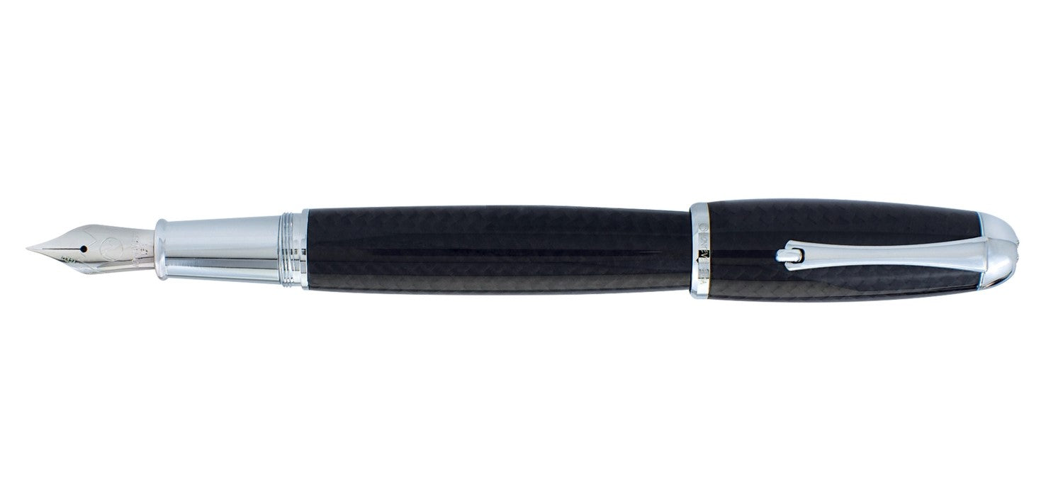 Monteverde Super Mega Fountain Pen - Carbon / Chrome Trim