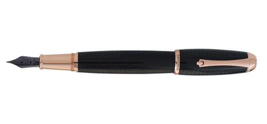 Monteverde Super Mega Fountain Pen - Carbon / Rose Gold Trim