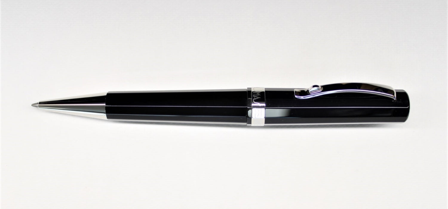 Omas Milord Ballpoint Pen - Black / Silver Trim