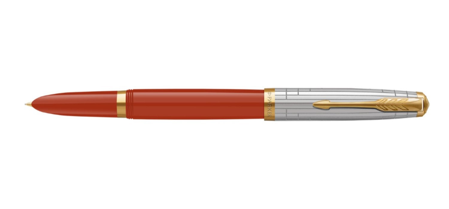 Parker 51 Premium Fountain Pen - Rage Red / Gold Trim