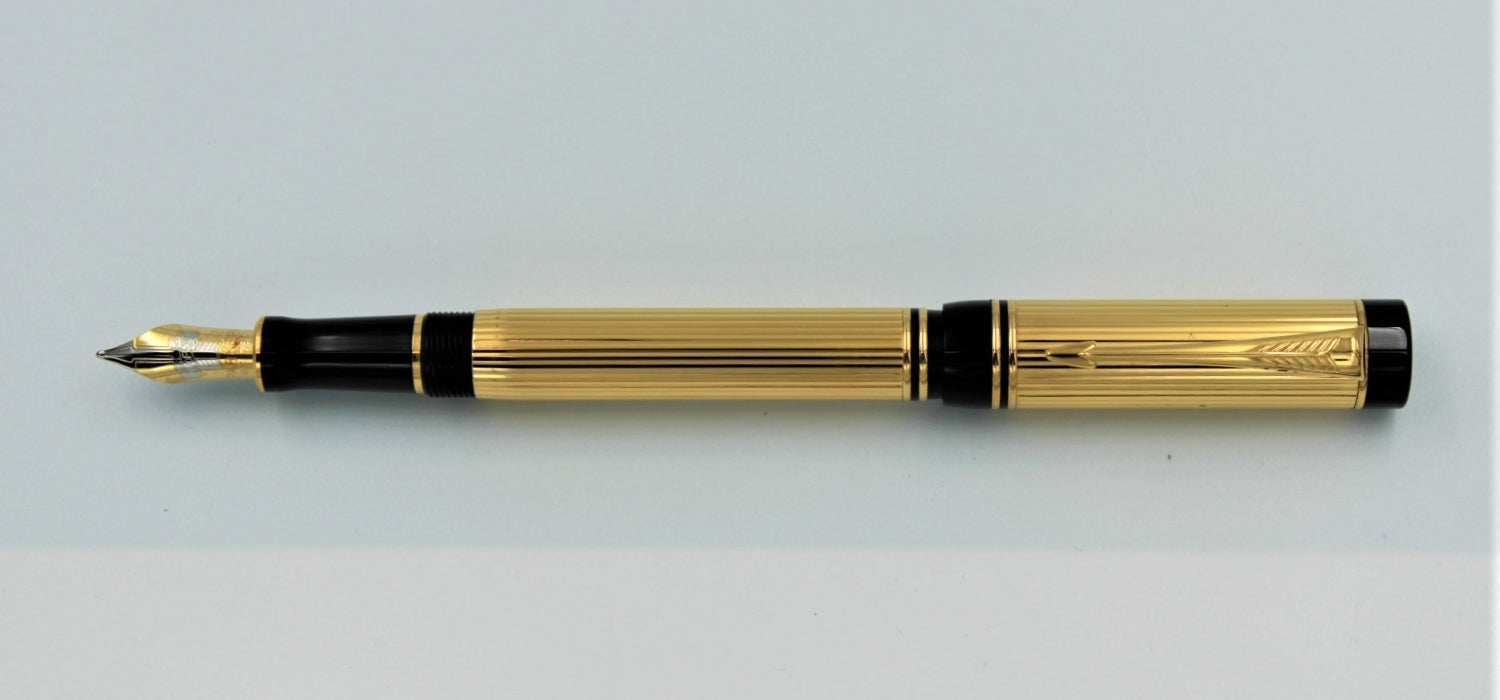 Parker Duofold International Fountain Pen Godron Gold Pen City