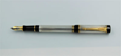 Parker Duofold International Fountain Pen - Godron Silver