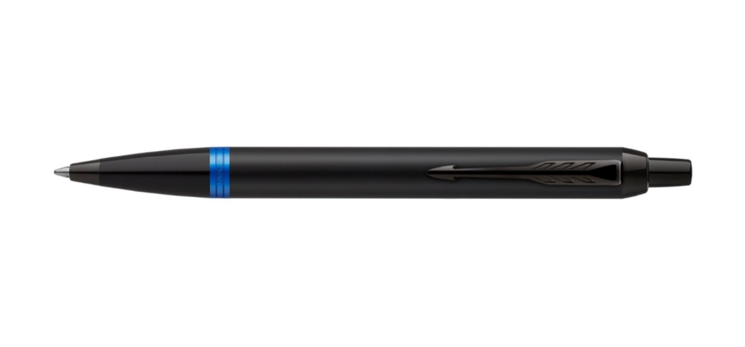 Parker IM Vibrant Rings Ballpoint Pen - Satin Black / Marine Blue