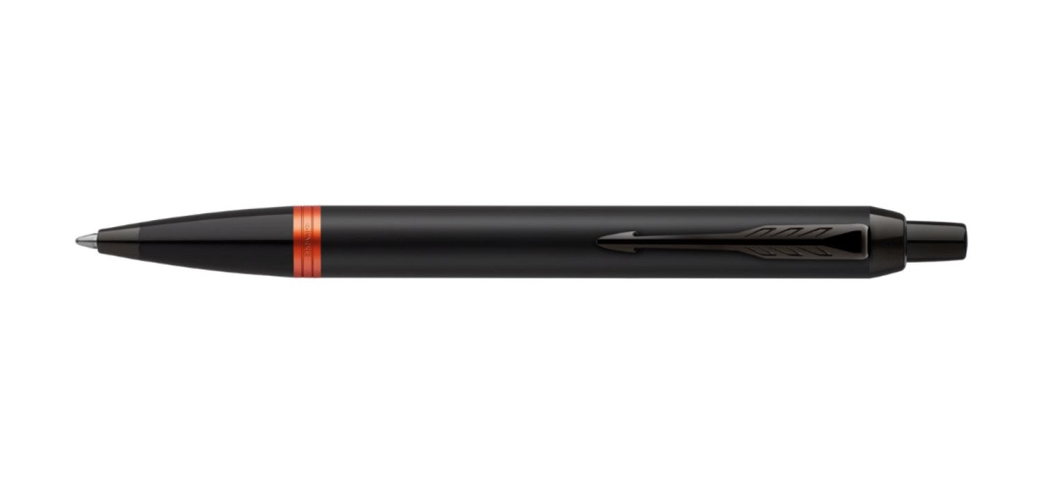 Parker IM Vibrant Rings Ballpoint Pen - Satin Black / Flame Orange