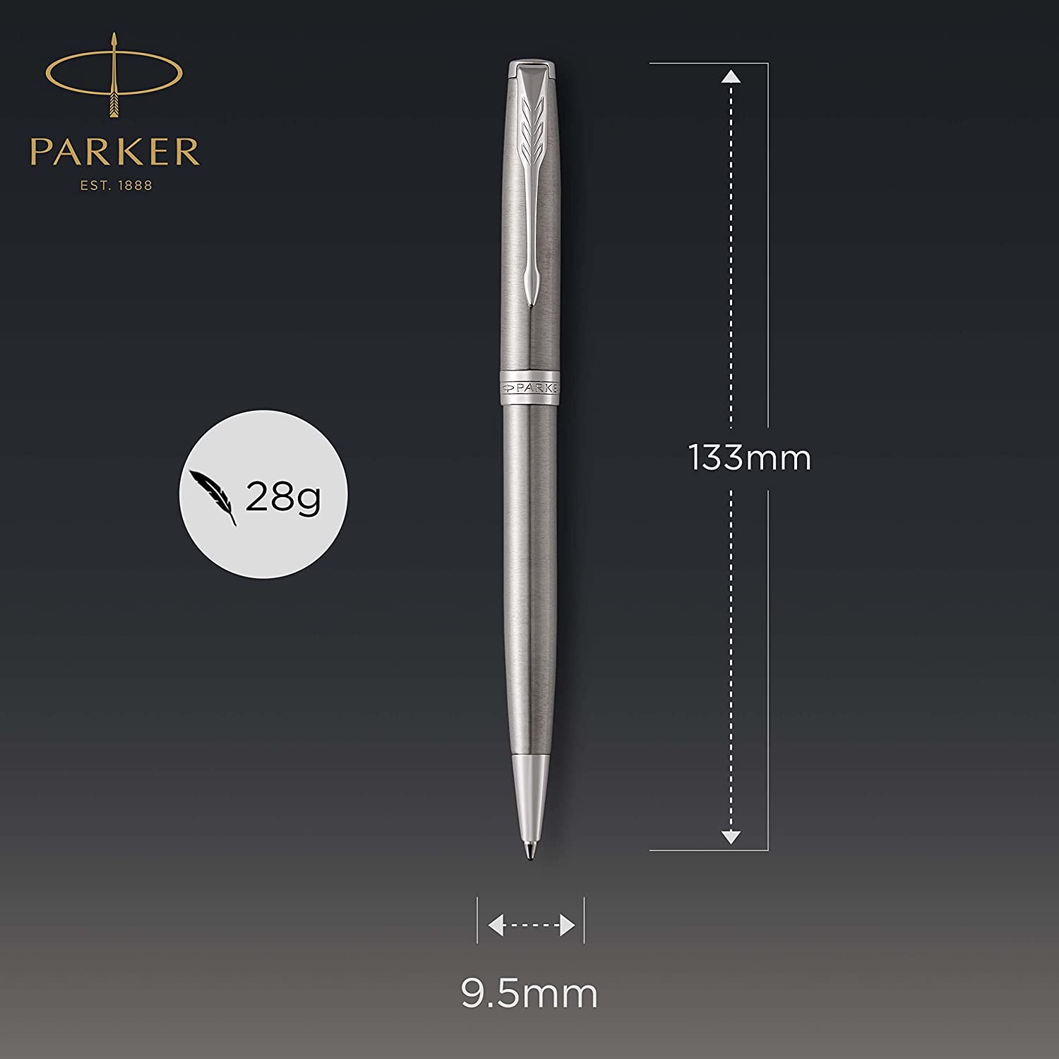 Parker Sonnet Ballpoint Pen Stainless Steel Chrome Trim Pen City
