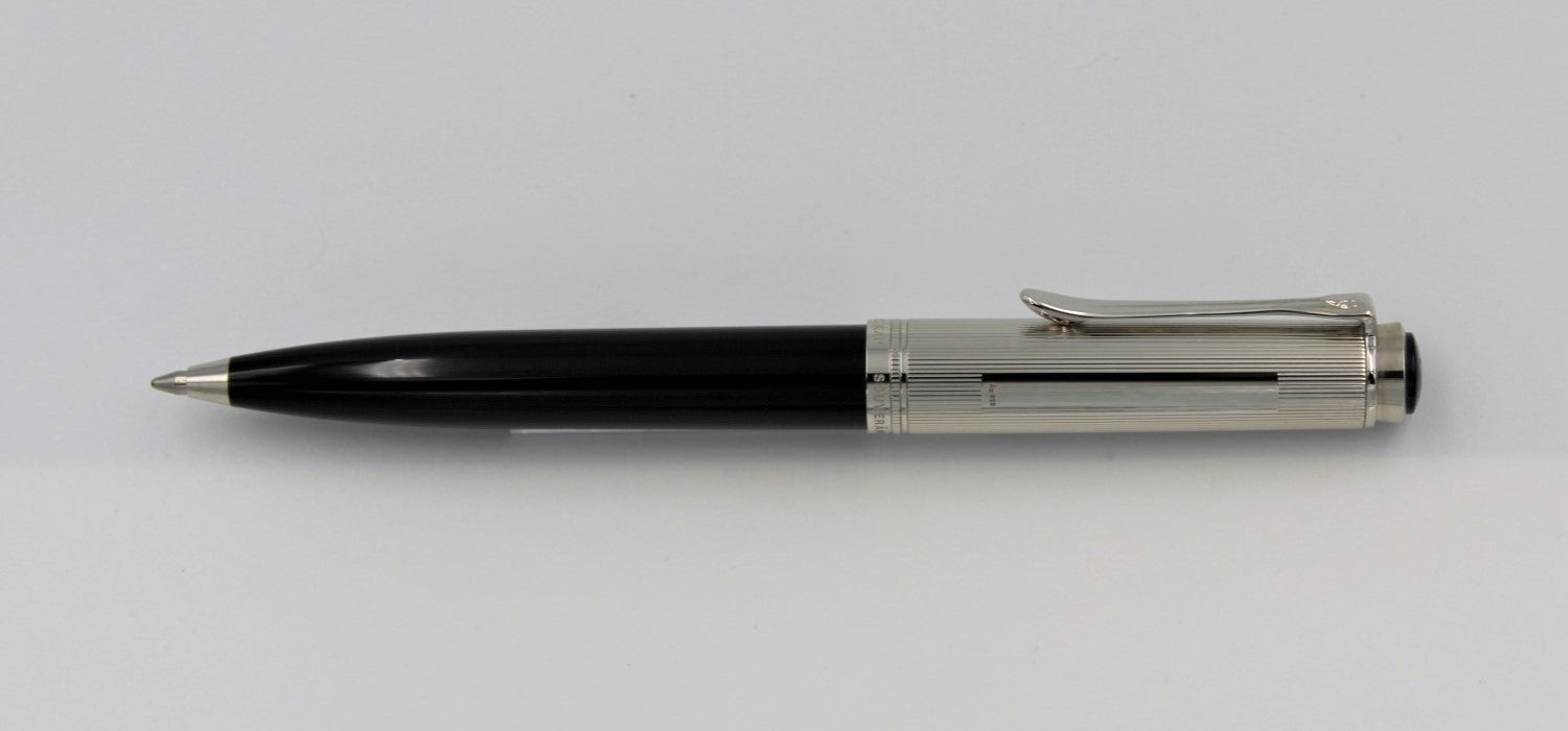 Pelikan Souveran K 730 Ballpoint Pen - Black & Sterling Silver