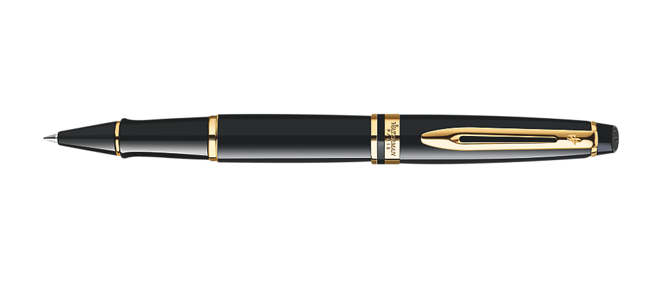 Waterman Expert Rollerball - Black Lacquer / Gold Trim