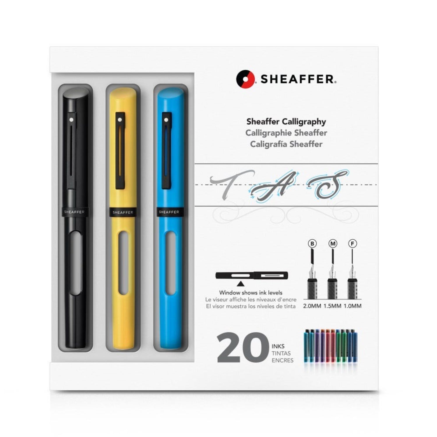 Sheaffer Calligraphy Maxi Kit - Black, Yellow & Blue