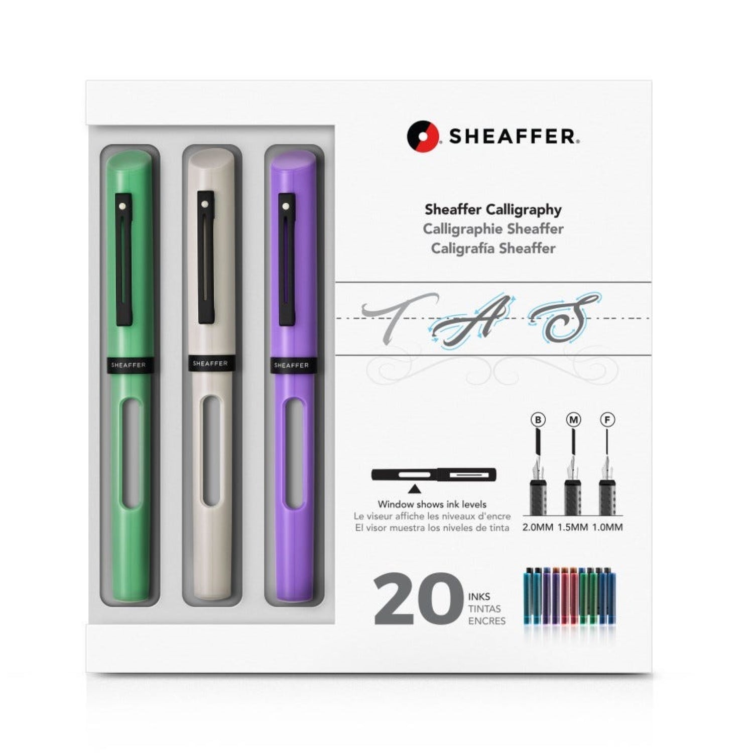 Sheaffer Calligraphy Maxi Kit - Green, Grey & Purple