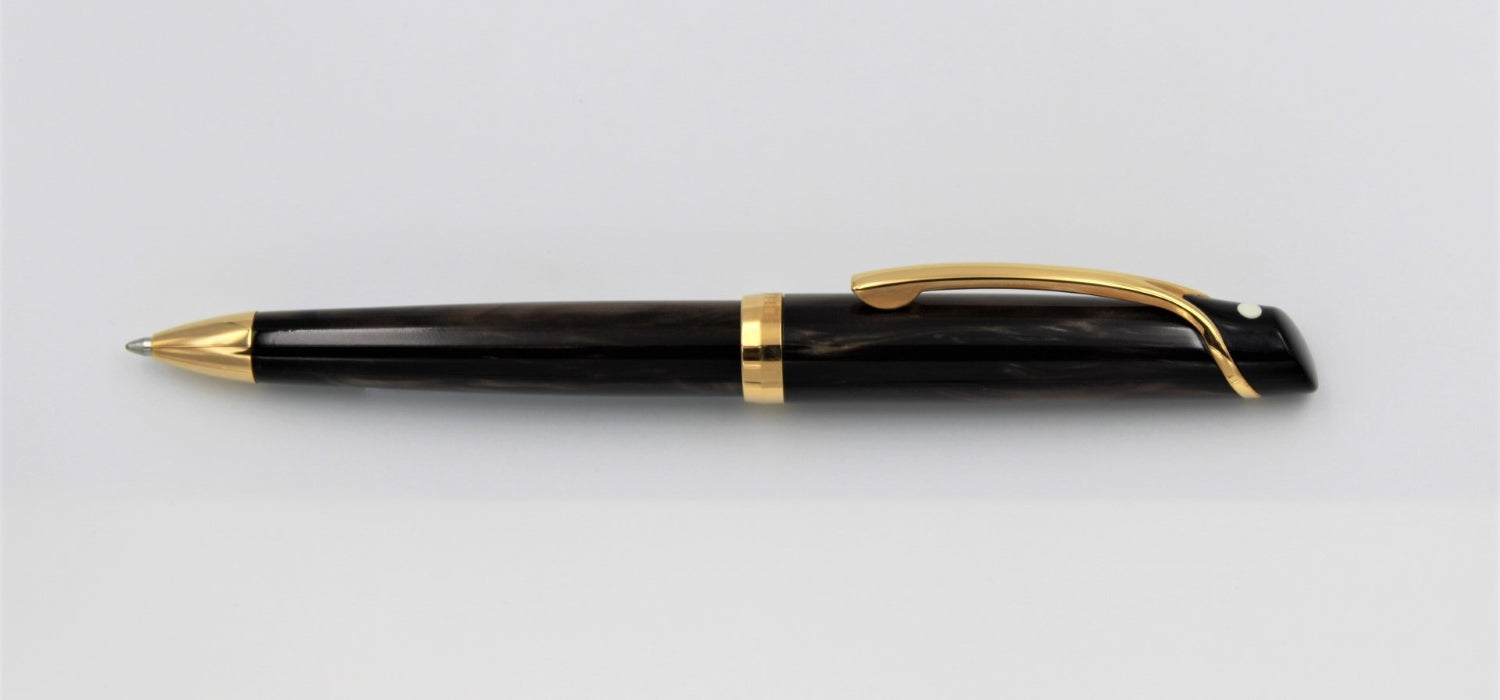 Sheaffer Valor Ballpoint Pen - Brown Marble Resin / Gold Trim