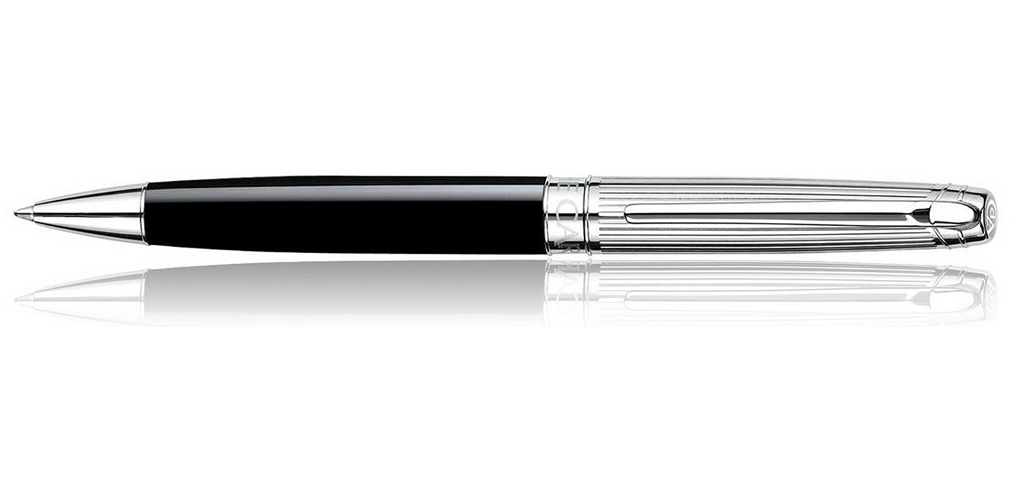 Caran dAche Leman Ballpoint Pen - Bicolour Black / Rhodium Trim