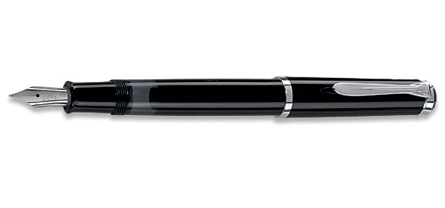 Pelikan Classic M 205 Fountain Pen - Black / Silver Trim